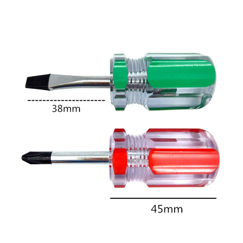 Buspoll Stubby Screwdriver â€“ Compact Short Screwdriver for Tight Spaces, Durable Chrome-Plated Steel Construction, Easy to Use, Versatile Tool. - Image 2